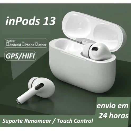 Fone de Ouvido Bluetooth InPods Pro 13: Som e Liberdade sem Fio