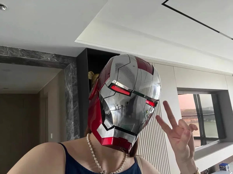 Marvel Electric Iron Man 1:1 MK50 MK5 Helmet Voice Control Eyes With Light Model Toys For Adult Technology Wearable Xmas Gift