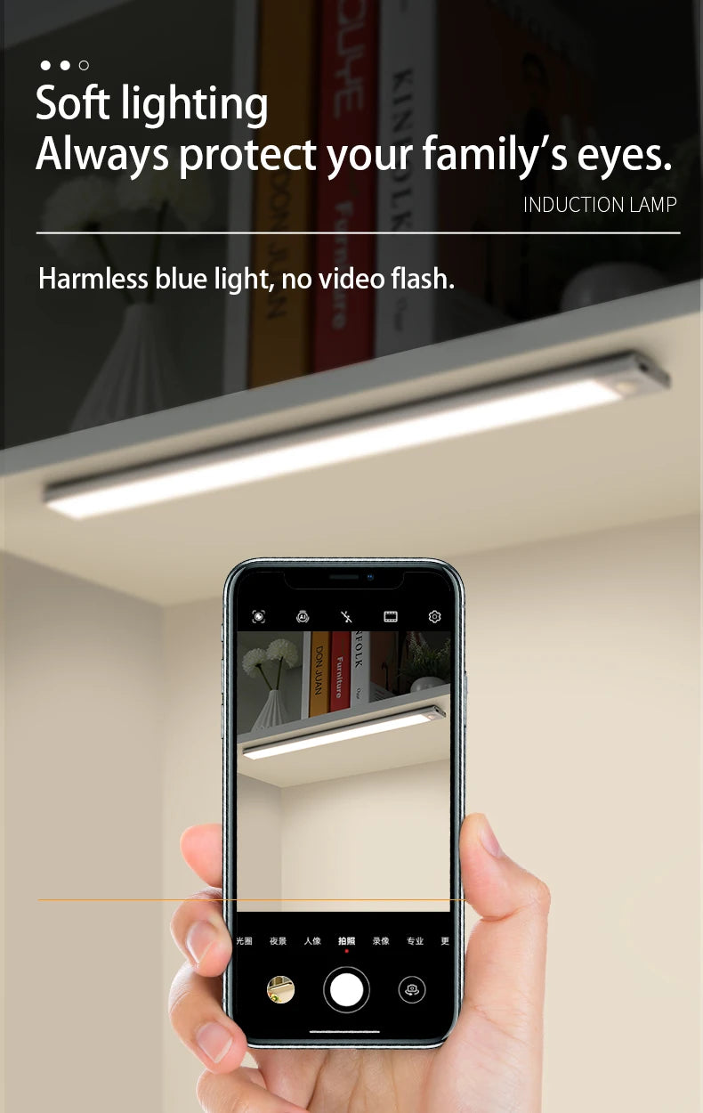 Night Light Led Lamp Under Cabinet Lights Motion Sensor night light Closet Light Cabinet Kitchen Lighting Magnetic night lights