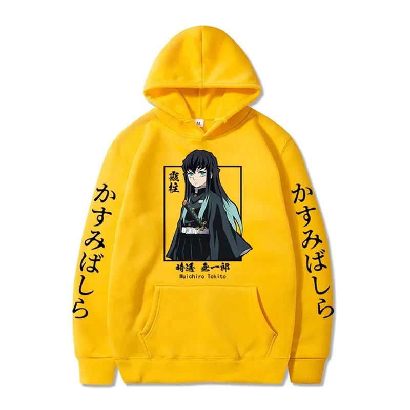 Demon Slayer Muichiro Tokito Graphic Hoodie Pullover Harajuku Streetwear Hoodies Winter Sweatshirt Fleece Sport Jogging Top
