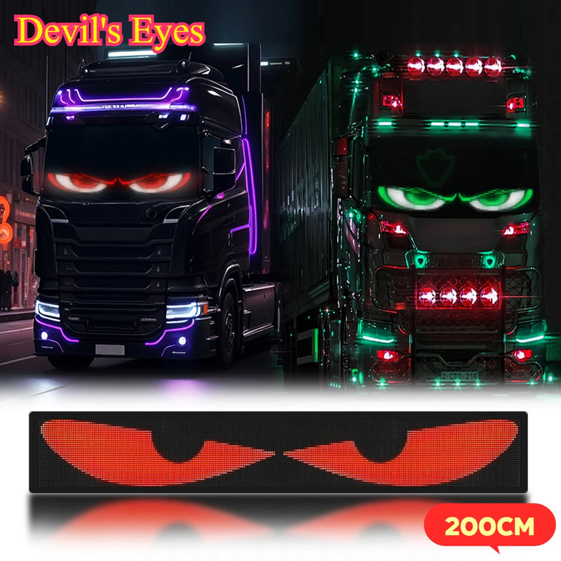 Led Eyes for Truck Devil Eye LED Pixel Panel Light for Trucks Cars DIY Remote Control Scrolling Animation Soft Foldable