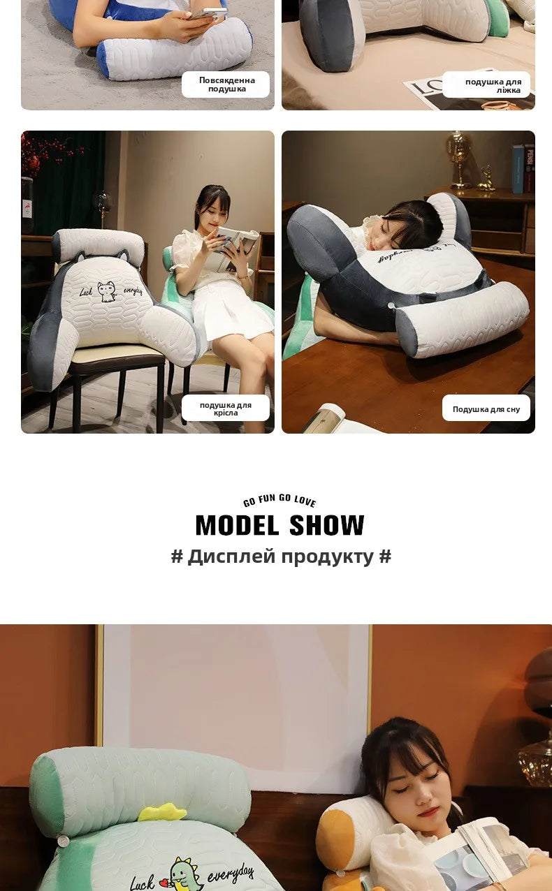Soft Plu Lumbar Support Pillow Bede Sofa Latex Cuion S Pillow Barest Pad Girls Cartoon Anime Home Decor