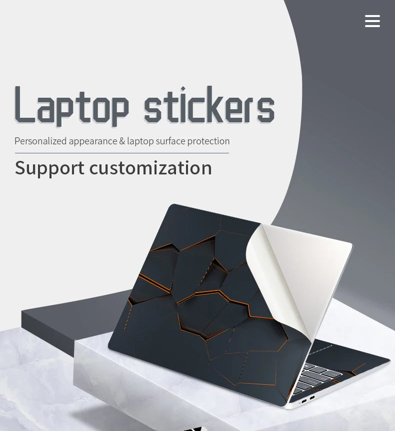 DIY Geometry Cover Laptop Skins Sticker 13.3"14"15.6"17.3"Vinyl Skin Case for Macbook/Lenovo/Hp/Acer Decorate Decal Assessories