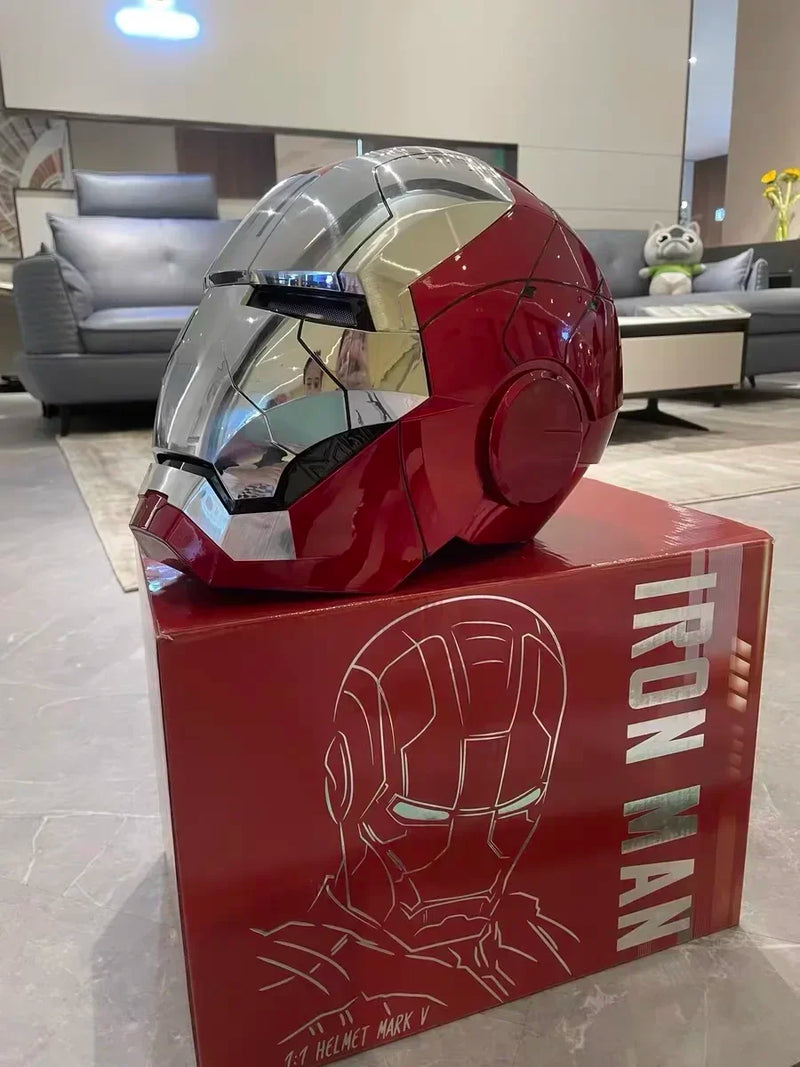Marvel Electric Iron Man 1:1 MK50 MK5 Helmet Voice Control Eyes With Light Model Toys For Adult Technology Wearable Xmas Gift