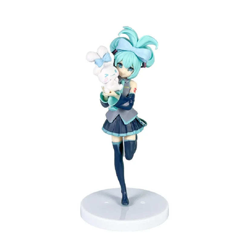 Anime Hatsune Miku X Cinnamoroll Figure Anime Peripheral Collectible Models Decorative Decorations Children Kawaii Gift