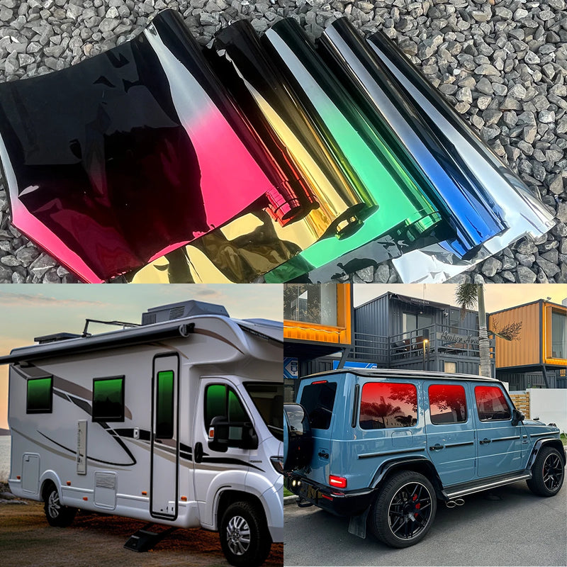 1PC Gradient Window Tint Film Heat-Resistant Anti-Explosive Peel And Stick Solar Film for Car & Home Automotive Privacy Window F