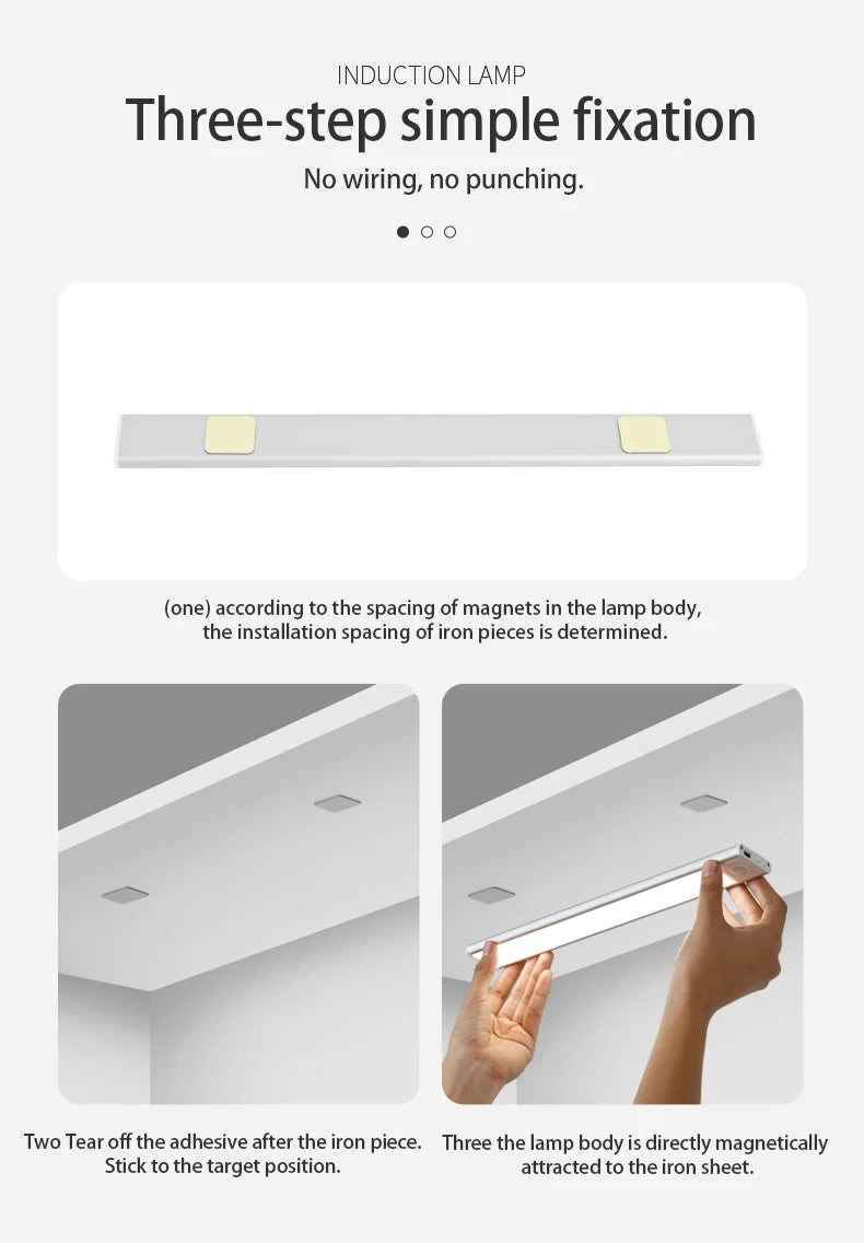 Night Light Led Lamp Under Cabinet Lights Motion Sensor night light Closet Light Cabinet Kitchen Lighting Magnetic night lights