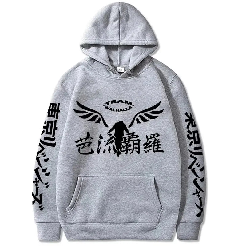 Anime Gambar Valhalla Logo Printed Pullover Unisex Fashion Cosplay Sportswear Casual Streetwear New Tokyo Revengers Anime Hoodie