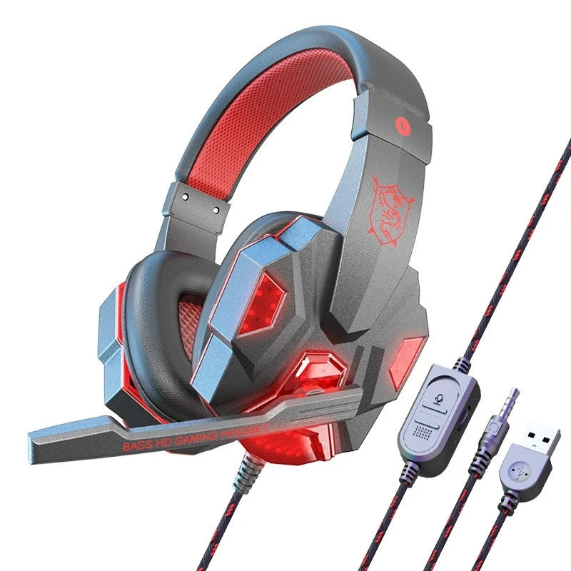 SW-G830 Gaming headphones with flexible HD microphone cover ears RGB light stereo surround sound external wired headphones