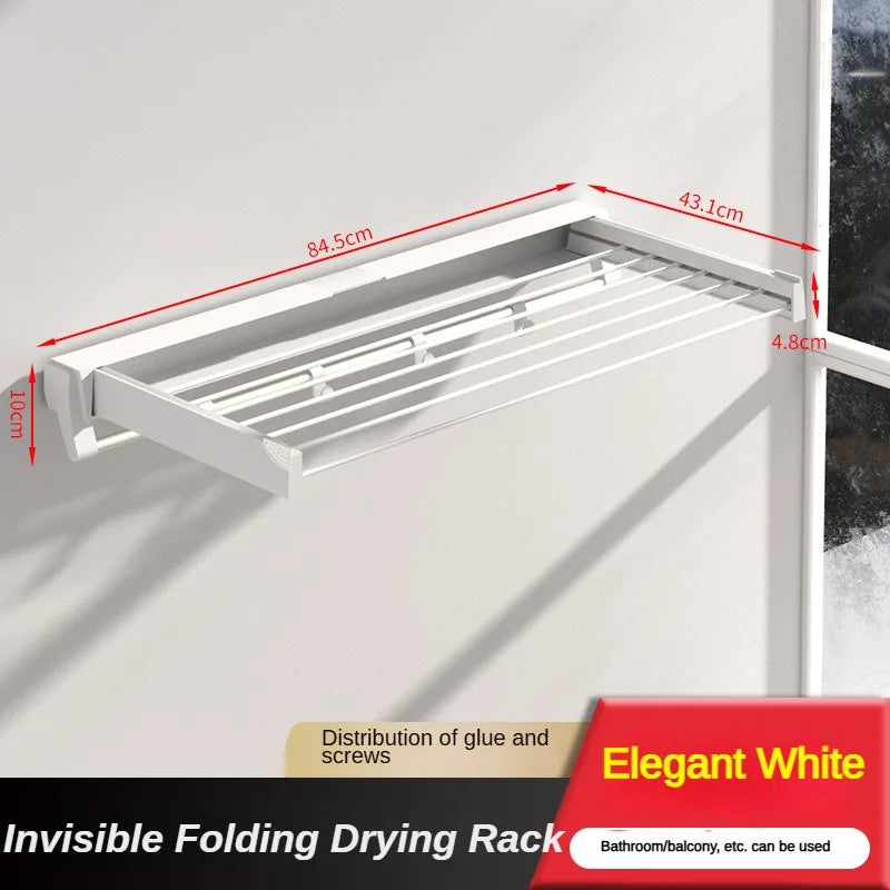 Retractable Clothes Hanger Invisible Wall Mounted Hanger Drying Rack Clothes Rack Folding Wall Extendable Organization Hangers