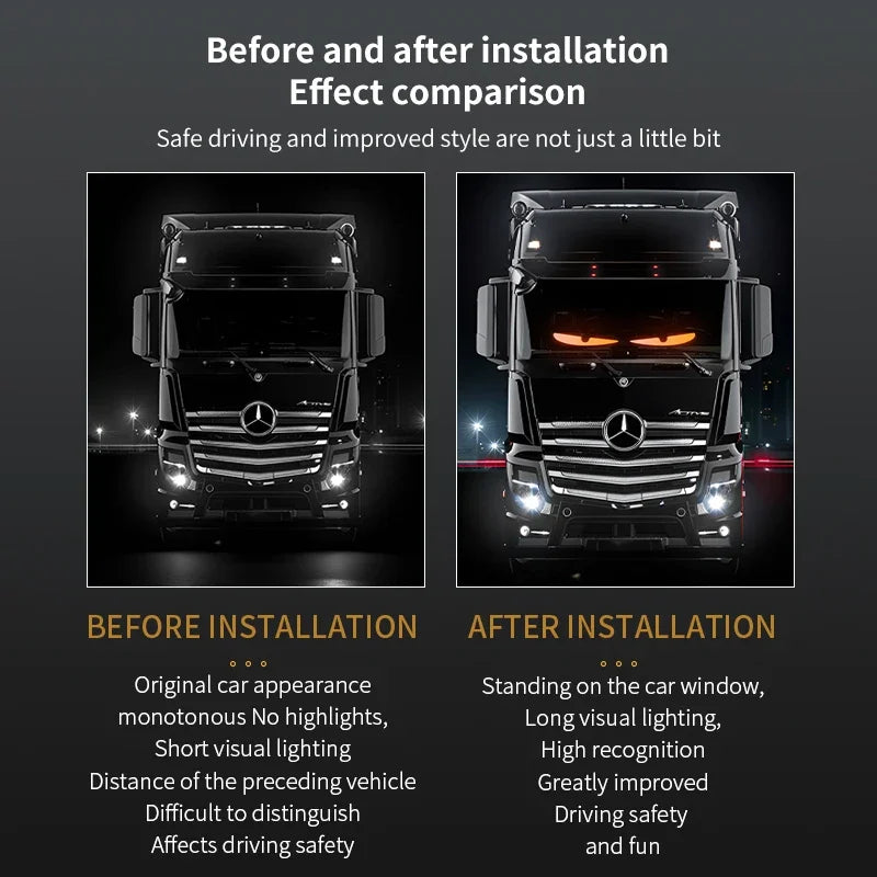 Led Eyes for Truck Devil Eye LED Pixel Panel Light for Trucks Cars DIY Remote Control Scrolling Animation Soft Foldable