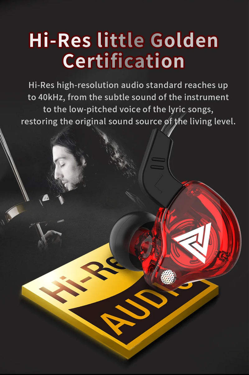 Original QKZ AK6 Copper Driver HiFi Sport Headphone 3.5mm In Ear Earphone For Running With Microphone Headset music Earbuds fone