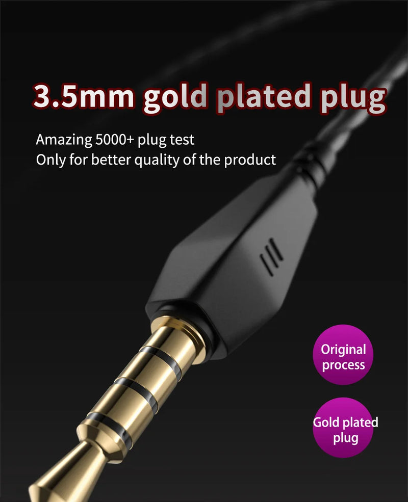 Original QKZ AK6 Copper Driver HiFi Sport Headphone 3.5mm In Ear Earphone For Running With Microphone Headset music Earbuds fone
