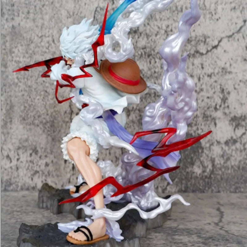 28cm One Piece Anime Figure Sun God Nika Luffy Gear 5 Version Statue Action Figure Model Doll Decoration Collection Toys Gifts