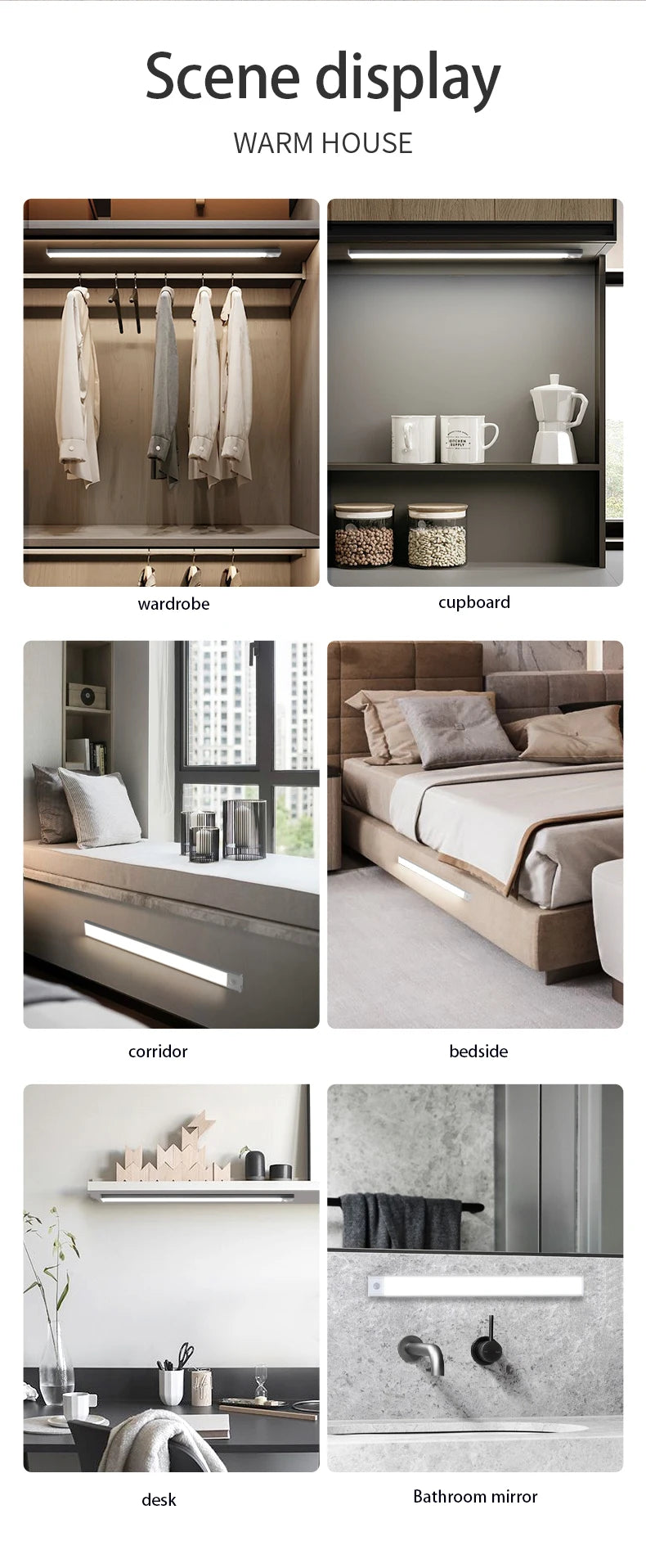 Night Light Led Lamp Under Cabinet Lights Motion Sensor night light Closet Light Cabinet Kitchen Lighting Magnetic night lights
