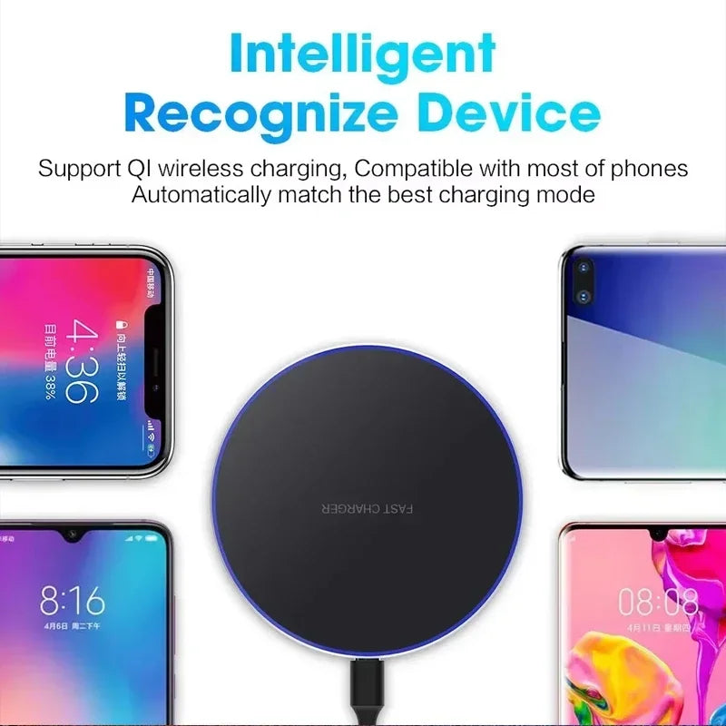 200W Wireless Charger Pad Stand Mobile Phone Chargers Fast Charging Dock Station For iPhone 16 15 14 13 Pro Max Samsung Xiaomi