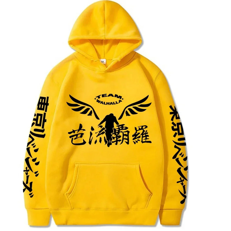 Anime Gambar Valhalla Logo Printed Pullover Unisex Fashion Cosplay Sportswear Casual Streetwear New Tokyo Revengers Anime Hoodie