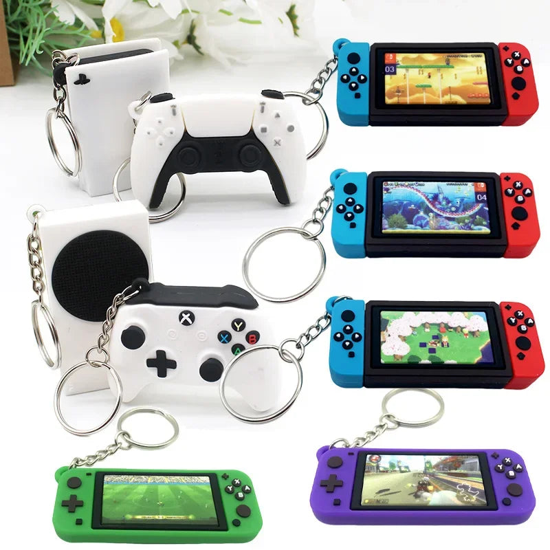 PS5 XBOX Game Console Controller Model Keychains Mini Simulation Collection Key Chain Pendant for Men Women Keys Ring Toys Gift
