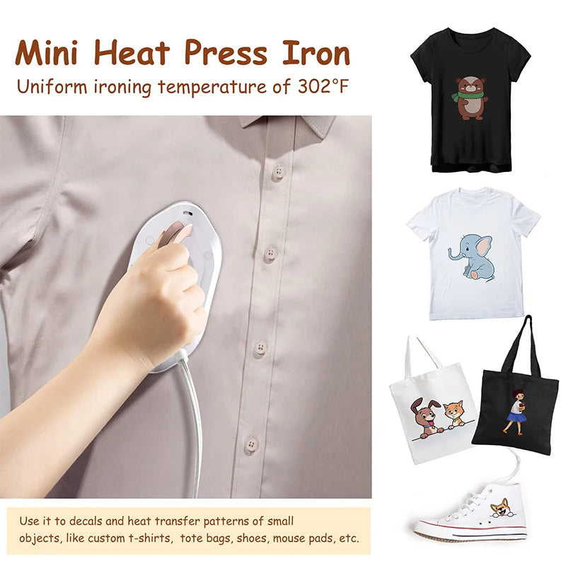 Portable Electric Iron Dual Voltage 110V/220V 30S Preheating Non-steam Travel Mini Dry Iron for Quilting Sewing Clothes