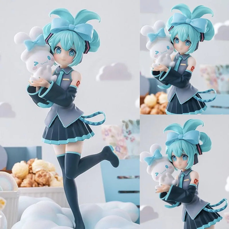 Anime Hatsune Miku X Cinnamoroll Figure Anime Peripheral Collectible Models Decorative Decorations Children Kawaii Gift
