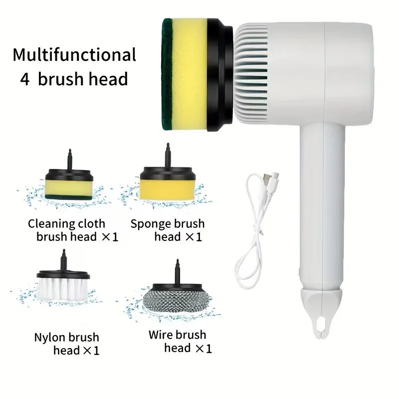2/4/6Brush Electric Spin Scrubber, Rechargeable Cleaning Brush, Floors, Carpets, Bathrooms, Kitchens, Cordless Handheld Washer