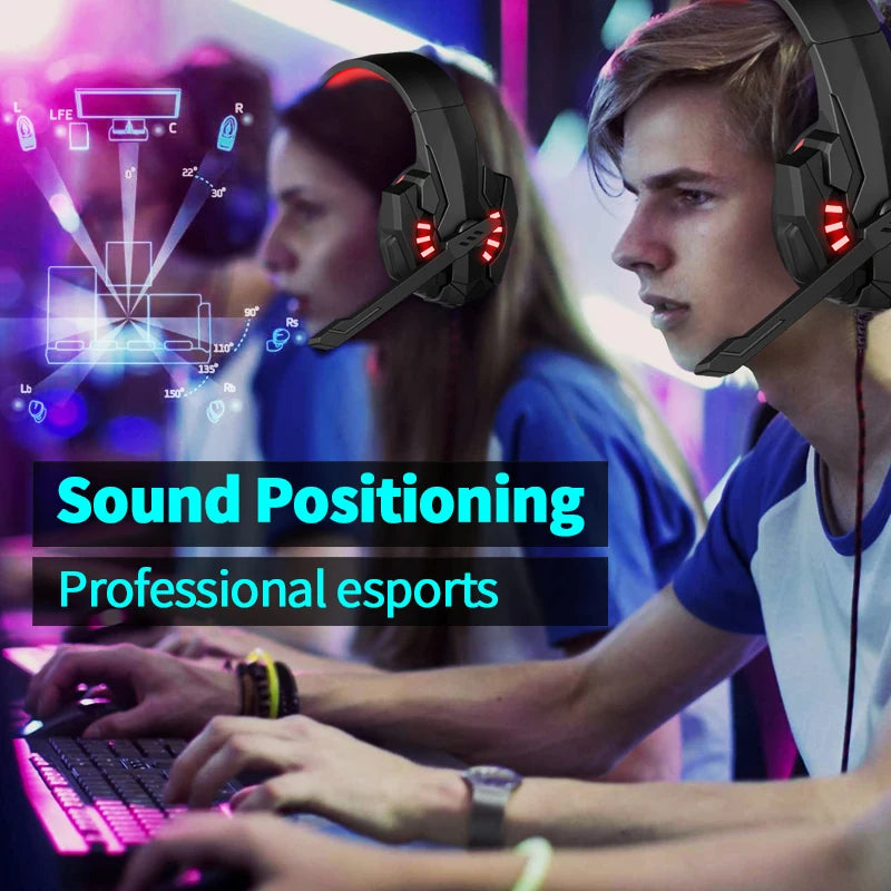 SW-G830 Gaming headphones with flexible HD microphone cover ears RGB light stereo surround sound external wired headphones