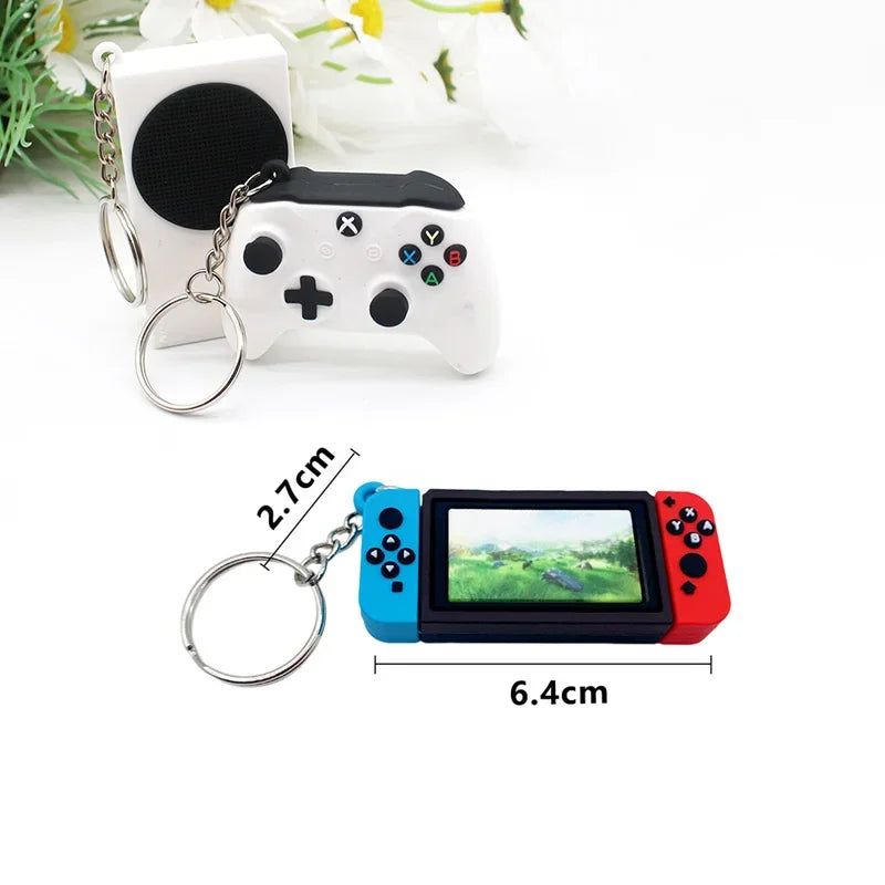 PS5 XBOX Game Console Controller Model Keychains Mini Simulation Collection Key Chain Pendant for Men Women Keys Ring Toys Gift