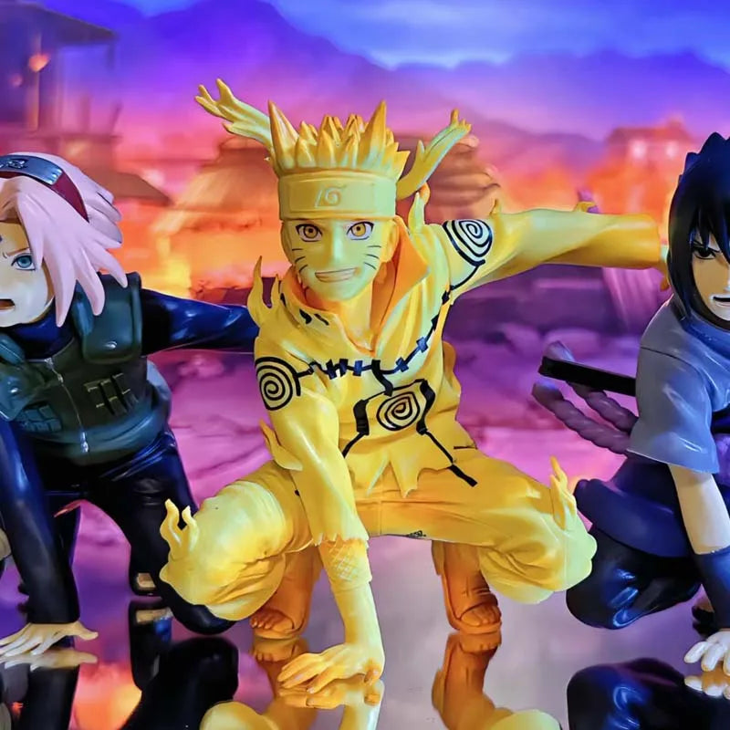 10cm  Naruto Panel Spectacle Haruno Naruto Uchiha Sasuke Sakura Anime Figure Action Figures Model Toys Holiday Gift