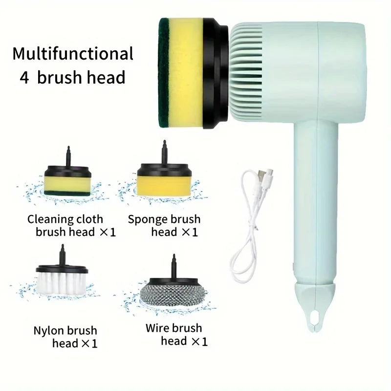 2/4/6Brush Electric Spin Scrubber, Rechargeable Cleaning Brush, Floors, Carpets, Bathrooms, Kitchens, Cordless Handheld Washer