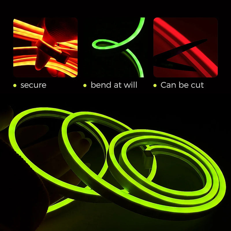 10m USB RGB LED Neon Light Strip, 5V 72LEDs/m Silicone Bluetooth Rope with Remote, APP Music Sync Waterproof TV Backlight Decor