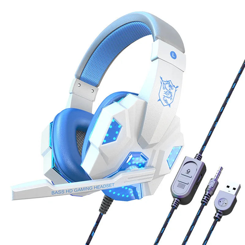 SW-G830 Gaming headphones with flexible HD microphone cover ears RGB light stereo surround sound external wired headphones