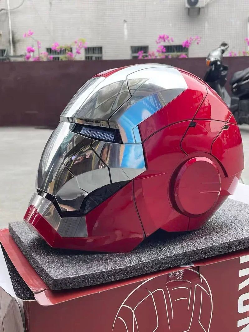 Marvel Electric Iron Man 1:1 MK50 MK5 Helmet Voice Control Eyes With Light Model Toys For Adult Technology Wearable Xmas Gift