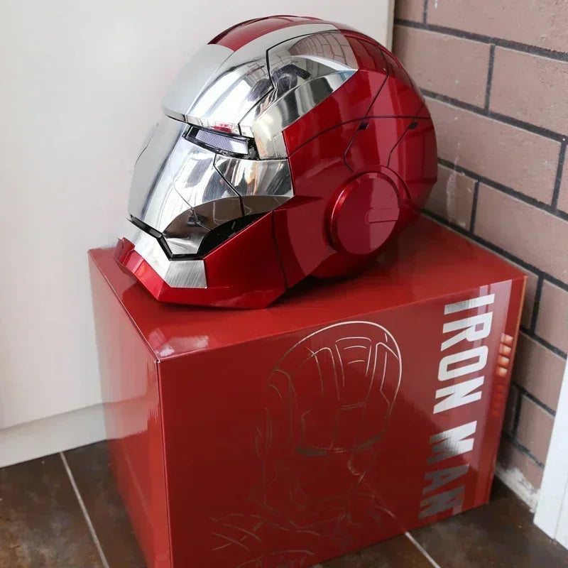 Marvel Electric Iron Man 1:1 MK50 MK5 Helmet Voice Control Eyes With Light Model Toys For Adult Technology Wearable Xmas Gift