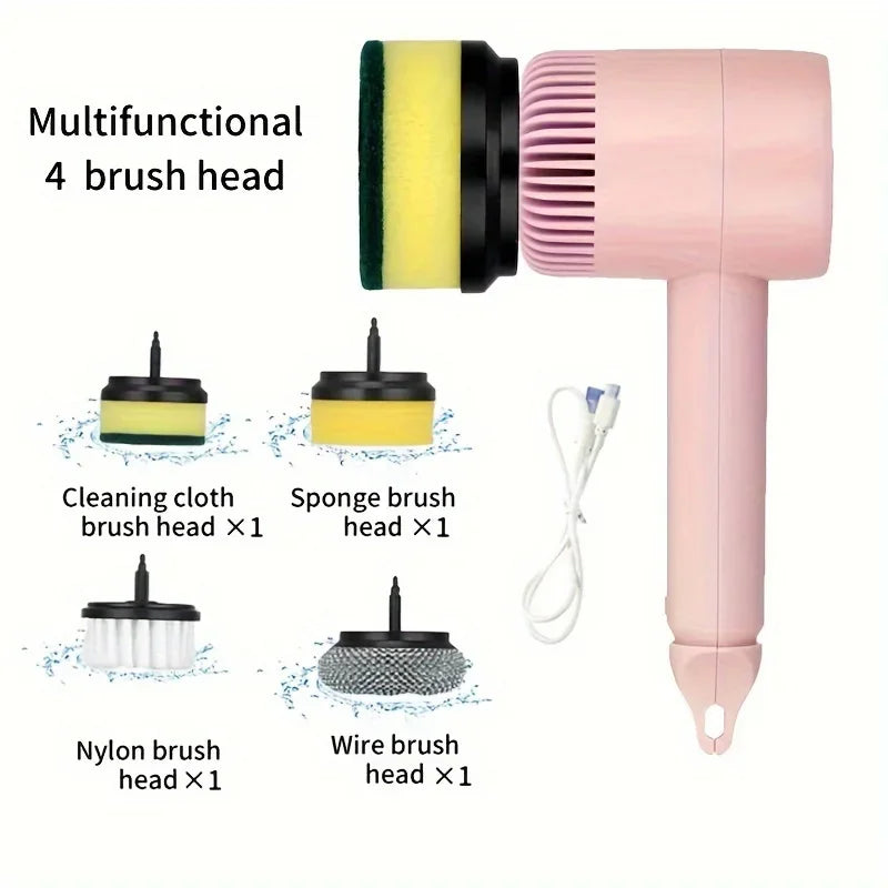 2/4/6Brush Electric Spin Scrubber, Rechargeable Cleaning Brush, Floors, Carpets, Bathrooms, Kitchens, Cordless Handheld Washer