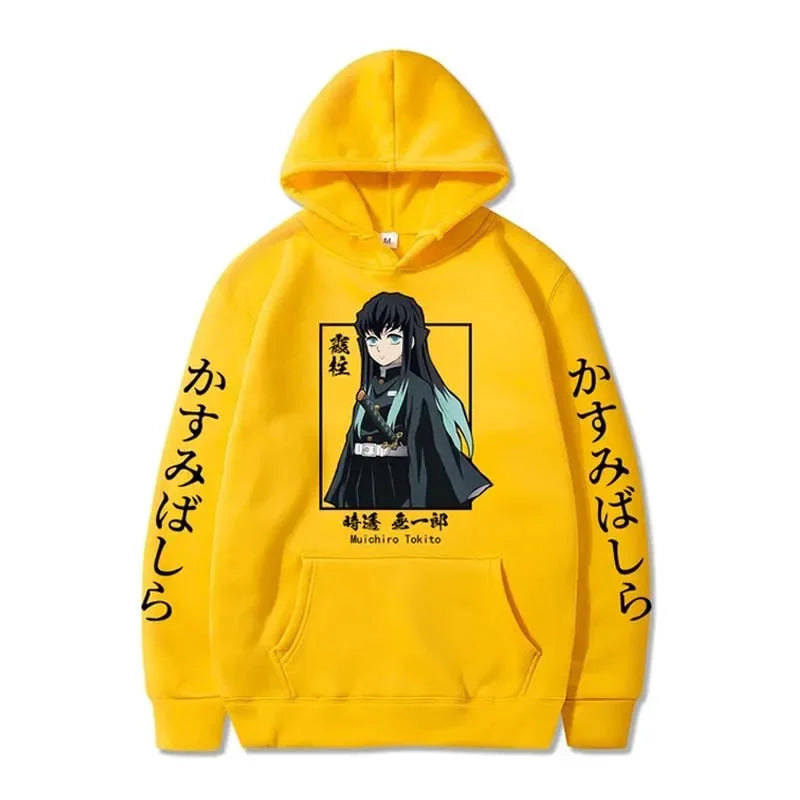 Demon Slayer Muichiro Tokito Graphic Hoodie Pullover Harajuku Streetwear Hoodies Winter Sweatshirt Fleece Sport Jogging Top