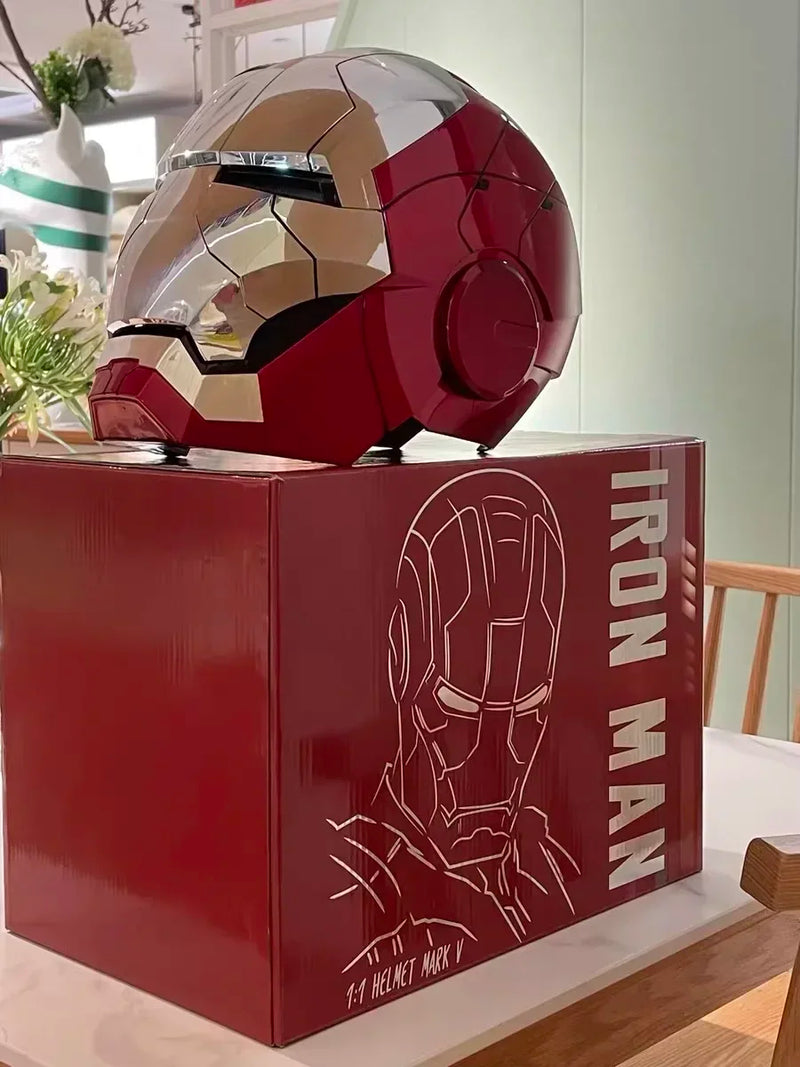 Marvel Electric Iron Man 1:1 MK50 MK5 Helmet Voice Control Eyes With Light Model Toys For Adult Technology Wearable Xmas Gift