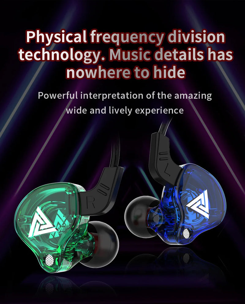 Original QKZ AK6 Copper Driver HiFi Sport Headphone 3.5mm In Ear Earphone For Running With Microphone Headset music Earbuds fone