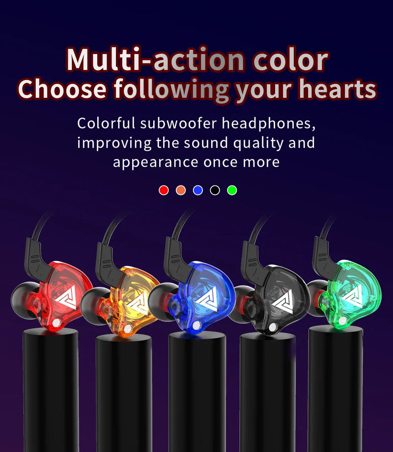 Original QKZ AK6 Copper Driver HiFi Sport Headphone 3.5mm In Ear Earphone For Running With Microphone Headset music Earbuds fone