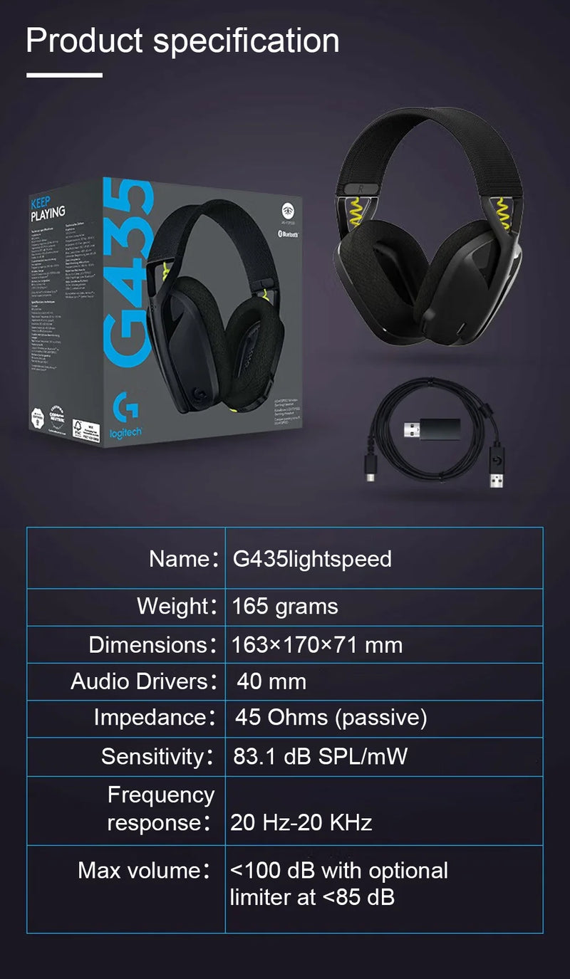 Headset Gamer Logitech G435 Lightspeed: Jogue sem Limites 🎧