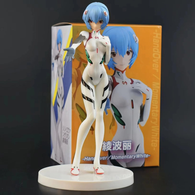 Anime NEON GENESIS EVANGELION Ayanami Rei Theatrical Version White Battle Suit Short Hair Reaching Out Model Toy Action Figure