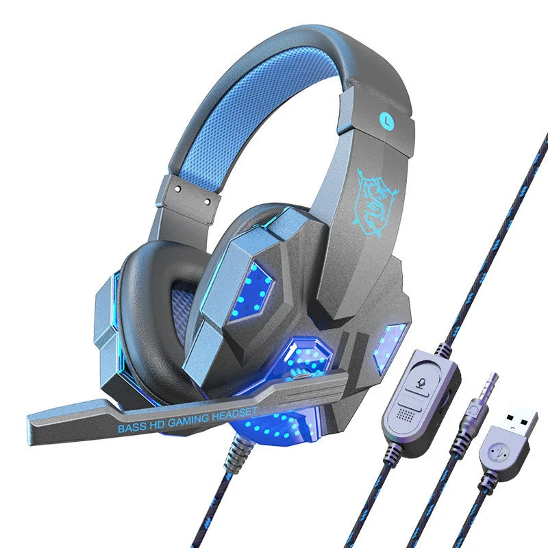 SW-G830 Gaming headphones with flexible HD microphone cover ears RGB light stereo surround sound external wired headphones