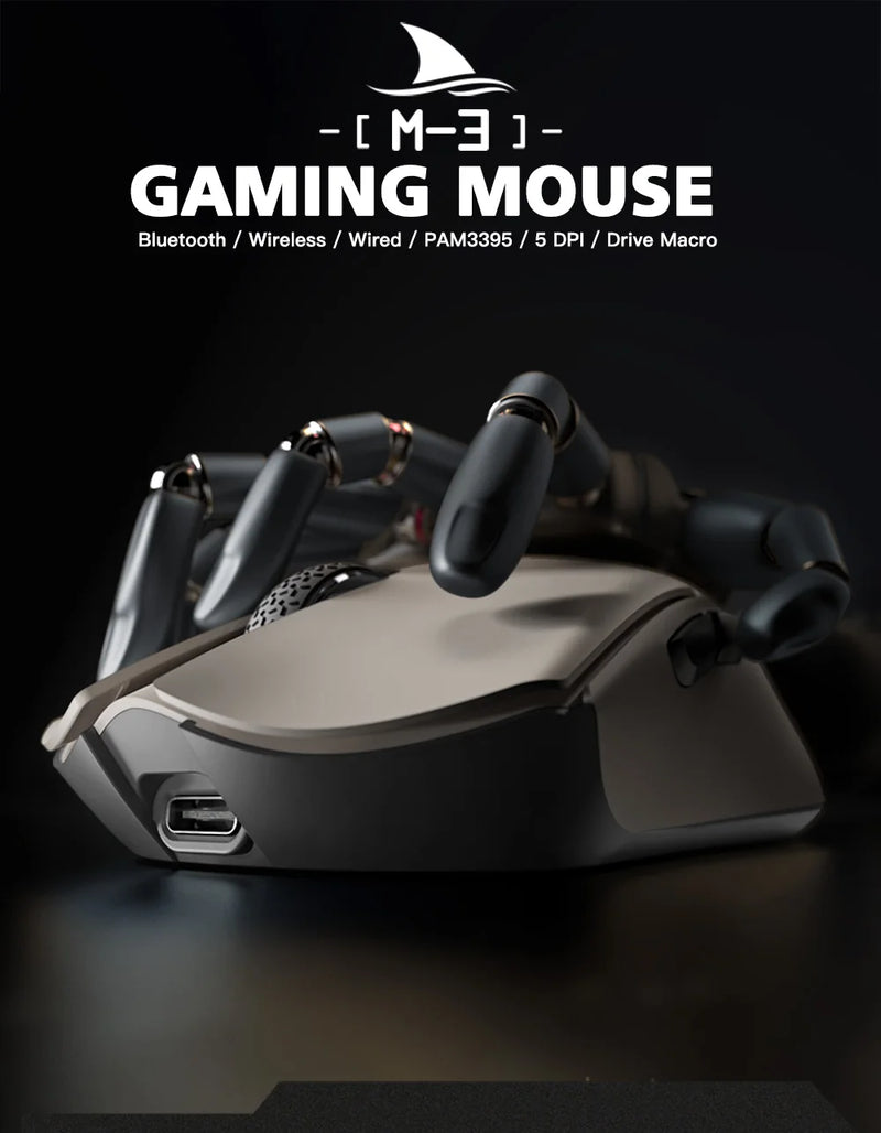 Motospeed Darmoshark M3 8K Bluetooth Wireless Gaming Mouse 26K DPI PAW3395 Sensor Computer Office Mouse TTC For Laptop PC