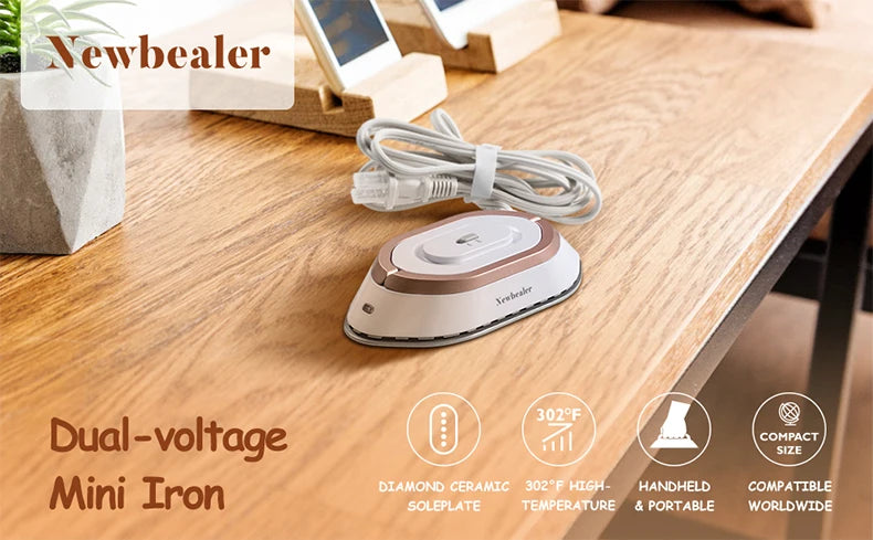 Portable Electric Iron Dual Voltage 110V/220V 30S Preheating Non-steam Travel Mini Dry Iron for Quilting Sewing Clothes