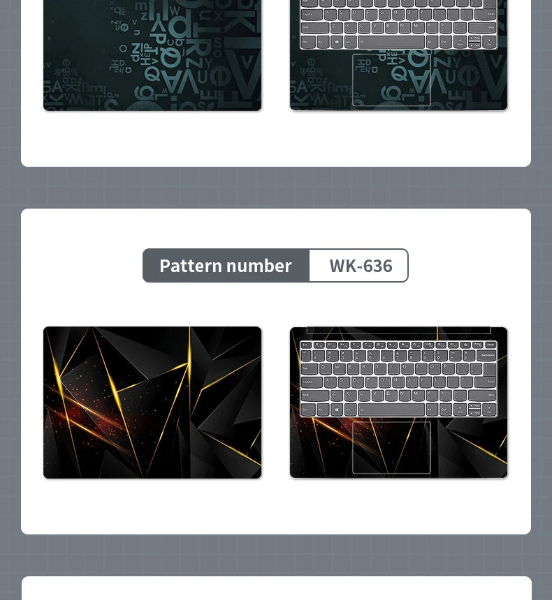 DIY Geometry Cover Laptop Skins Sticker 13.3"14"15.6"17.3"Vinyl Skin Case for Macbook/Lenovo/Hp/Acer Decorate Decal Assessories