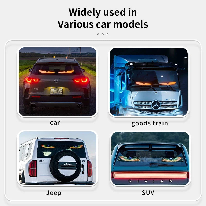 Led Eyes for Truck Devil Eye LED Pixel Panel Light for Trucks Cars DIY Remote Control Scrolling Animation Soft Foldable