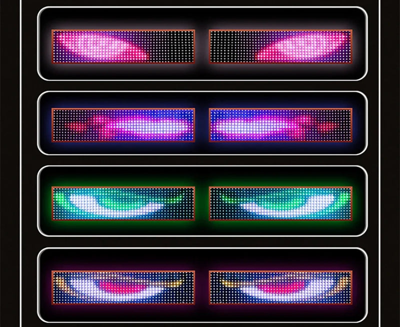 Led Eyes for Truck Devil Eye LED Pixel Panel Light for Trucks Cars DIY Remote Control Scrolling Animation Soft Foldable