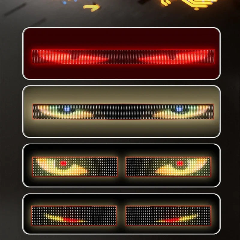 Led Eyes for Truck Devil Eye LED Pixel Panel Light for Trucks Cars DIY Remote Control Scrolling Animation Soft Foldable