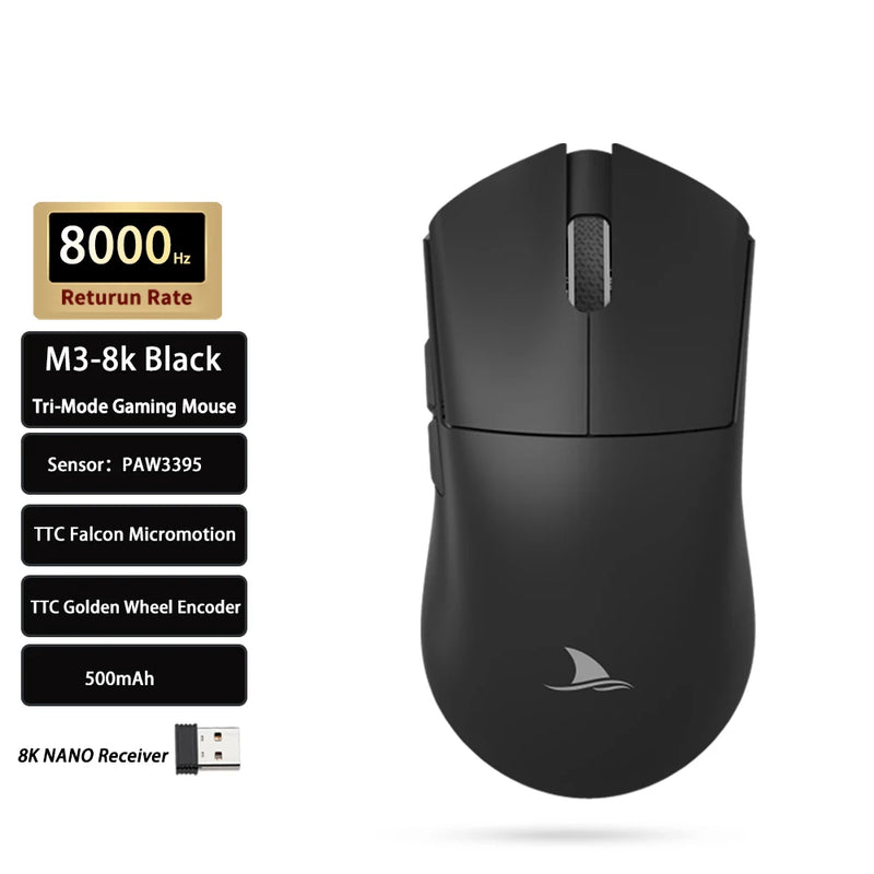 Motospeed Darmoshark M3 8K Bluetooth Wireless Gaming Mouse 26K DPI PAW3395 Sensor Computer Office Mouse TTC For Laptop PC
