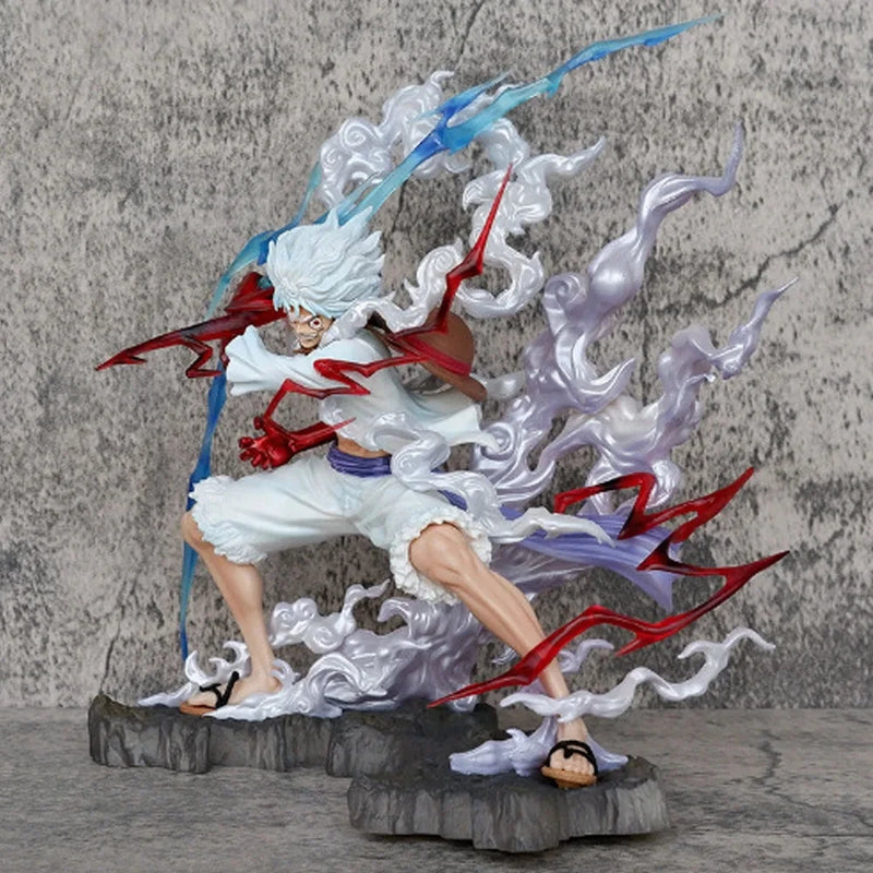 28cm One Piece Anime Figure Sun God Nika Luffy Gear 5 Version Statue Action Figure Model Doll Decoration Collection Toys Gifts
