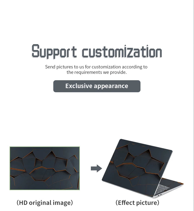 DIY Geometry Cover Laptop Skins Sticker 13.3"14"15.6"17.3"Vinyl Skin Case for Macbook/Lenovo/Hp/Acer Decorate Decal Assessories